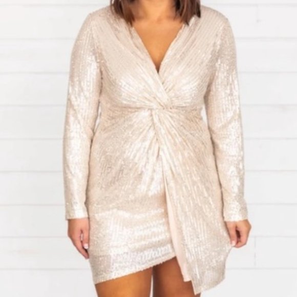 Pink Lily Dresses & Skirts - Pink Lily Celebratory Night Sequin Champagne Dress